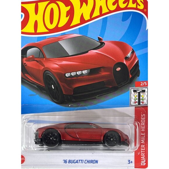 Hot Wheels 2016 Bugatti Chiron Red Quarter Mile Heroes 2023 Mainline 20/250 - Picture 3 of 7